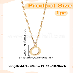 304 Stainless Steel Letter Pendant Necklaces&nbsp;NJEW-LP0001-53O-G