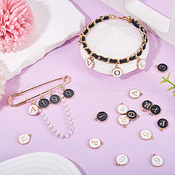 36Pcs 36 Styles Letter A~Z & Number 0~9 Alloy Enamel Charms&nbsp;ENAM-TA0003-11B