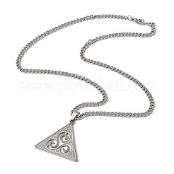 201 Stainless Steel Viking Triskelion Pendant Necklaces for Women Men&nbsp;LS-NJEW-F344-01P