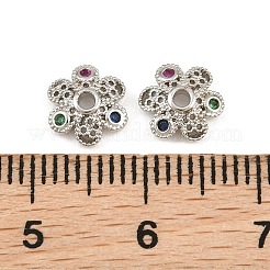 Brass Micro Pave Cubic Zirconia Bead Caps&nbsp;CU-CBA6A75-33P