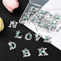26Pcs 26 Styles Alloy with Resin Imitation Synthetic Turquoise Pendants&nbsp;FIND-CJ0002-31