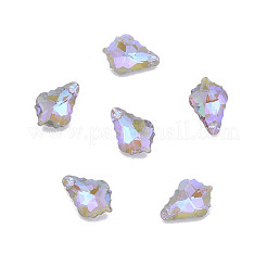 Pointed Back Electroplate Faceted Glass Pendants&nbsp;EGLA-N006-050B