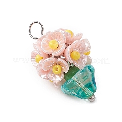 Glass Seed Beaded Flowerpot Pendants&nbsp;PALLOY-MZ00520