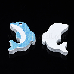 Printed Natural Wooden Beads&nbsp;WOOD-S055-27