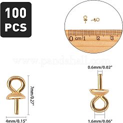 PVD Vacuum Plating 304 Stainless Steel Cup Pearl Peg Bails Pin Pendants&nbsp;STAS-UN0007-84G