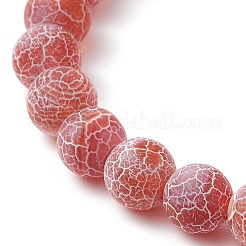 Synthetic Moonstone & Frosted Natural Weathered Agate Beads Stretch Bracelets for Women&nbsp;BJEW-JB11333-04
