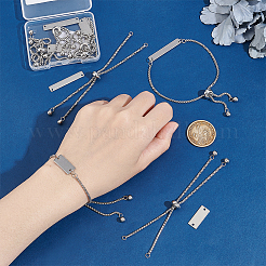 DIY Stamping Rectangle Slider Bracelet Making Kit&nbsp;DIY-UN0005-57