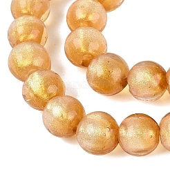 Handmade Lampwork with Gold Powder Beads Strands&nbsp;LAMP-N037-06A-06