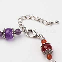 Natural & Synthetic Gemstone Beaded Bracelets&nbsp;X-BJEW-P065-11