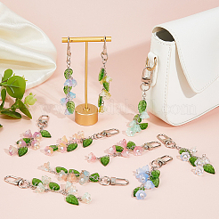 10Pcs Lily of the Valley Acrylic & Glass Pendant Decoration&nbsp;HJEW-FH00170