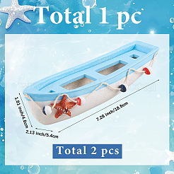 Mediterranean-style Wood Sailboat Miniature Model Decorations&nbsp;DJEW-WH20816-008B