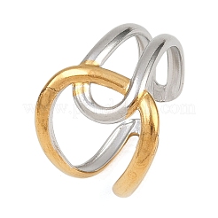Adjustable 304 Stainless Steel Cuff Rings for Women&nbsp;RJEW-B135-01GP-08