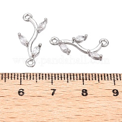 Brass Clear Cubic Zirconia Branch Links Connectors&nbsp;KK-S359-156P-RS