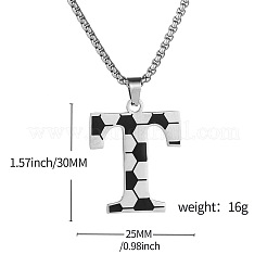 201 Stainless Steel Soccer Initial Pendant Necklacess for Men Women&nbsp;WG63E1E-08