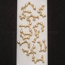12Pcs 12 Style Brass Micro Clear Cubic Zirconia Pendants&nbsp;ZIRC-LS0001-02G