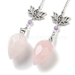 Natural Rose Quartz Teardrop Dowsing Pendulums&nbsp;G-K338-11P-02