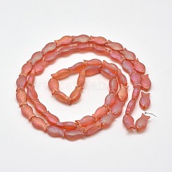 Frosted Electroplate Glass Fish Beads Strands&nbsp;EGLA-M001-M