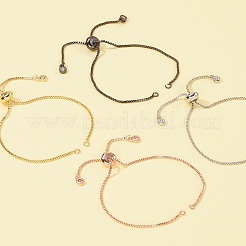 4Pcs 4 Colors Rack Plating Brass Chain Bracelet Making&nbsp;MAK-FS0001-01