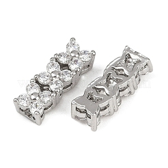 Eco-Friendly Brass Micro Pave Cubic Zirconia Rectangle Pendants&nbsp;ZIRC-M087-10P-NR-1