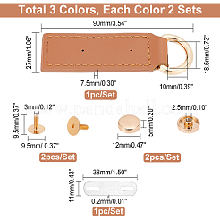 4 Sets 2 Colors Rectangle Imitation Leather Bag Side Decoration Clasp DIY Kit&nbsp;DIY-WR0001-85
