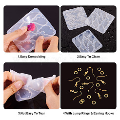 DIY Wing Silicone Pendant Molds & Brass Earring Making Kits&nbsp;DIY-TA0013-03