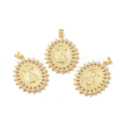 Rack Plating Brass Micro Pave Cubic Zirconia Pendants&nbsp;KK-F852-09G