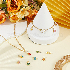 10Pcs 5 Colors Brass Enamel Charms&nbsp;KK-BBC0024-04