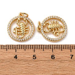 Brass Micro Pave Cubic Zirconia Pendants&nbsp;KK-P308-58G
