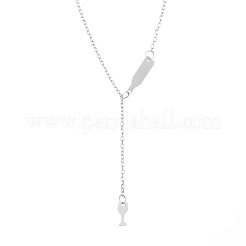 Alloy Cable Chain Wine Cup Pendant Y Necklaces for Women&nbsp;WG2C776-02