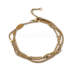 304 Stainless Steel Micro Pave Cubic Zirconia Multi-strand Bracelets&nbsp;BJEW-C137-02G
