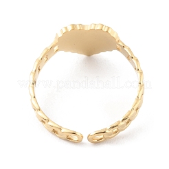 304 Stainless Steel Heart with Love You Open Cuff Rings for Valentine's Day&nbsp;RJEW-D002-15G
