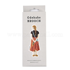 MIYUKI Seed Beads Walking Girls Brooch Making Kits&nbsp;DIY-H165-01D