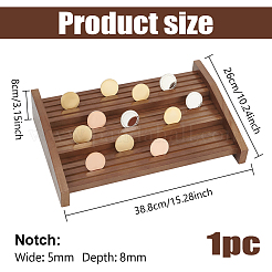 3-Tier 12-Slot Wooden Commemorative Coin Display Risers&nbsp;ODIS-WH0017-101