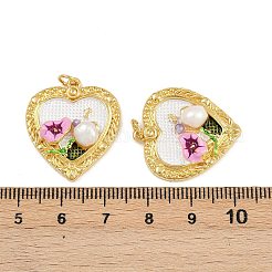 Brass Pave Cubic Zirconia Pendants&nbsp;KK-L240-22G