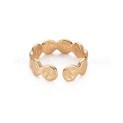 Textured Flat Round Cuff Ring&nbsp;RJEW-S048-007G-NF