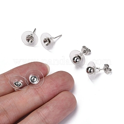 Brass Bullet Clutch Bullet Clutch Earring Backs with Pad&nbsp;KK-C3213-S