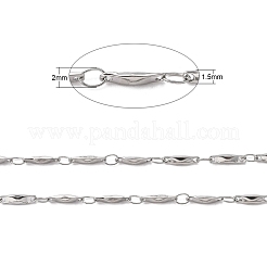 Tarnish Resistant 3.28 Feet 304 Stainless Steel Bar Link Chains&nbsp;X-CHS-K001-76