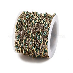 Enamel & 304 Stainless Steel Link Chains&nbsp;CHS-K021-10G-02
