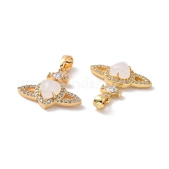 Brass Micro Pave Cubic Zirconia Pendants&nbsp;ZIRC-P102-01G