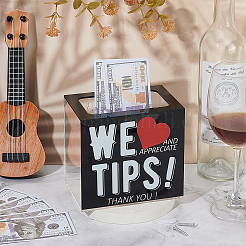 Acrylic Donate Tips Storage Boxes&nbsp;CON-WH0099-83A