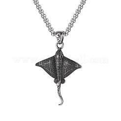 Ocean Alloy Stingray Pendant Necklaces for Men&nbsp;WG70F57-01