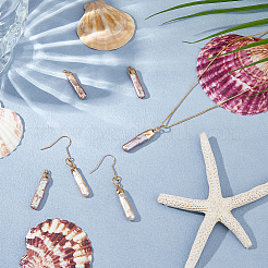 6Pcs Electroplated Natural Keshi Pearl Pendants&nbsp;PEAR-HS0001-12