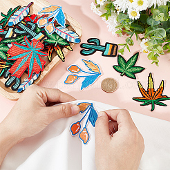 36Pcs 6 Style Polyester Fabrics Computerized Embroidery Cloth Sew on Patches&nbsp;PATC-FG0001-05