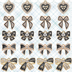 30Pcs 5 Styles Alloy Rhinestone Pendants&nbsp;FIND-SC0016-47