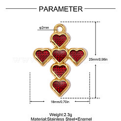 304 Stainless Steel with Enamel Pendants&nbsp;SA-OY002-32G-02