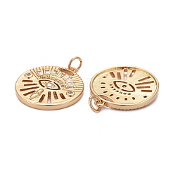 Brass Micro Pave Clear Cubic Zirconia Pendants&nbsp;ZIRC-Z011-18G
