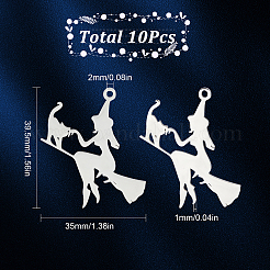10Pcs Halloween 201 Stainless Steel Pendants&nbsp;STAS-SC0005-14