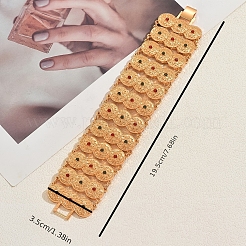 Vintage Brass and Alloy Pave Cubic Zirconia Coin Link Chain Bracelets for Women&nbsp;RT6126