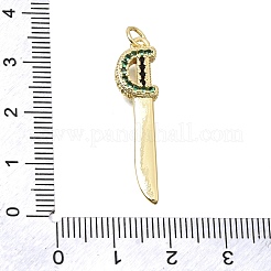 Brass Micro Pave Green Cubic Zirconia Pendants&nbsp;CU-CBAE7DF-05G