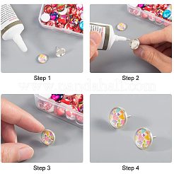 Flatback Glass Cabochons for DIY Projects&nbsp;GGLA-PH0005-12mm-06A